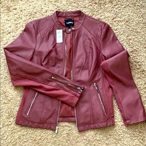 Express maroon leather jacket size small